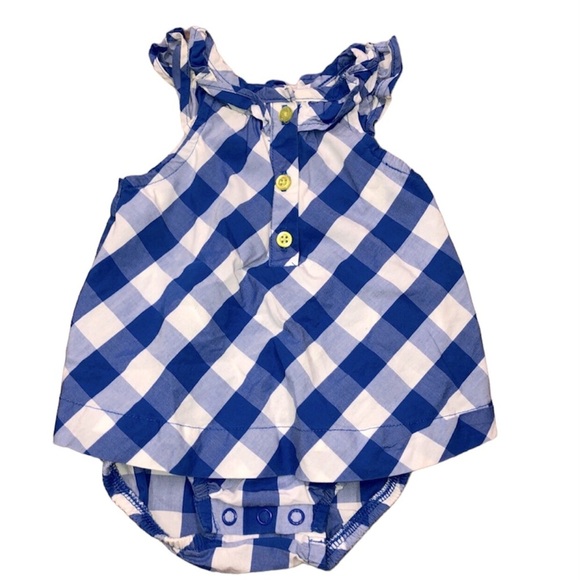 Carter’s Little Girls Gingham 3 Months Onesie Outfit - Picture 1 of 3